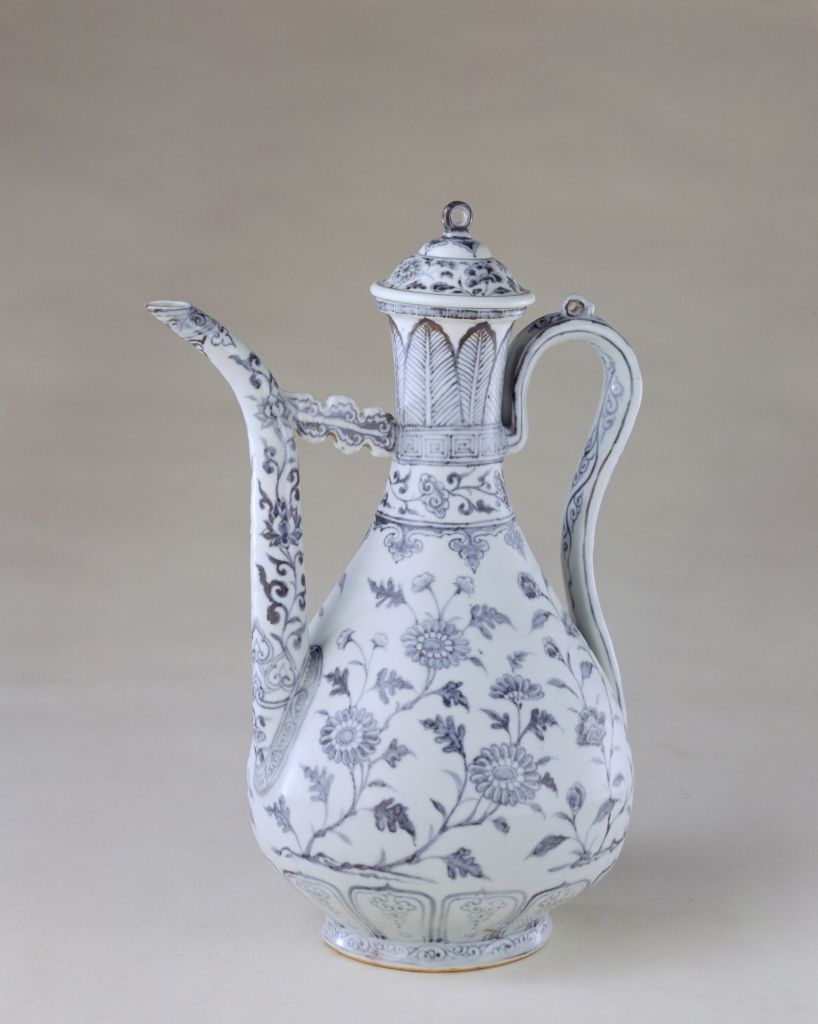 图片[1]-Blue and white flower pattern holding pot-China Archive